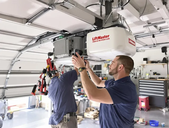 East Hartford Garage Door Repair technician performing advanced diagnostics on garage opener in East Hartford