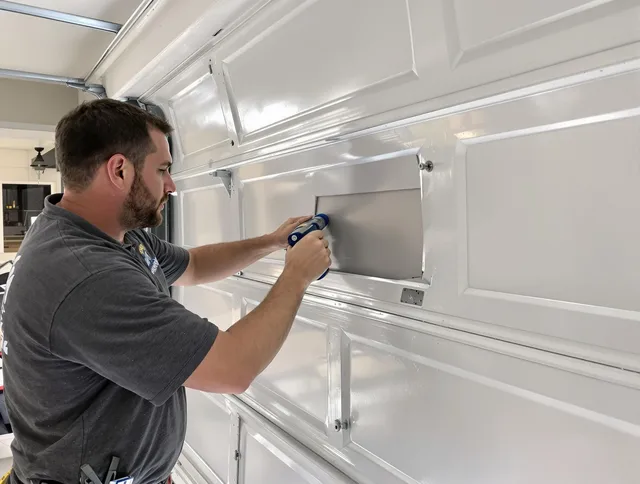 Garage door panel repair by East Hartford Garage Door Repair in East Hartford